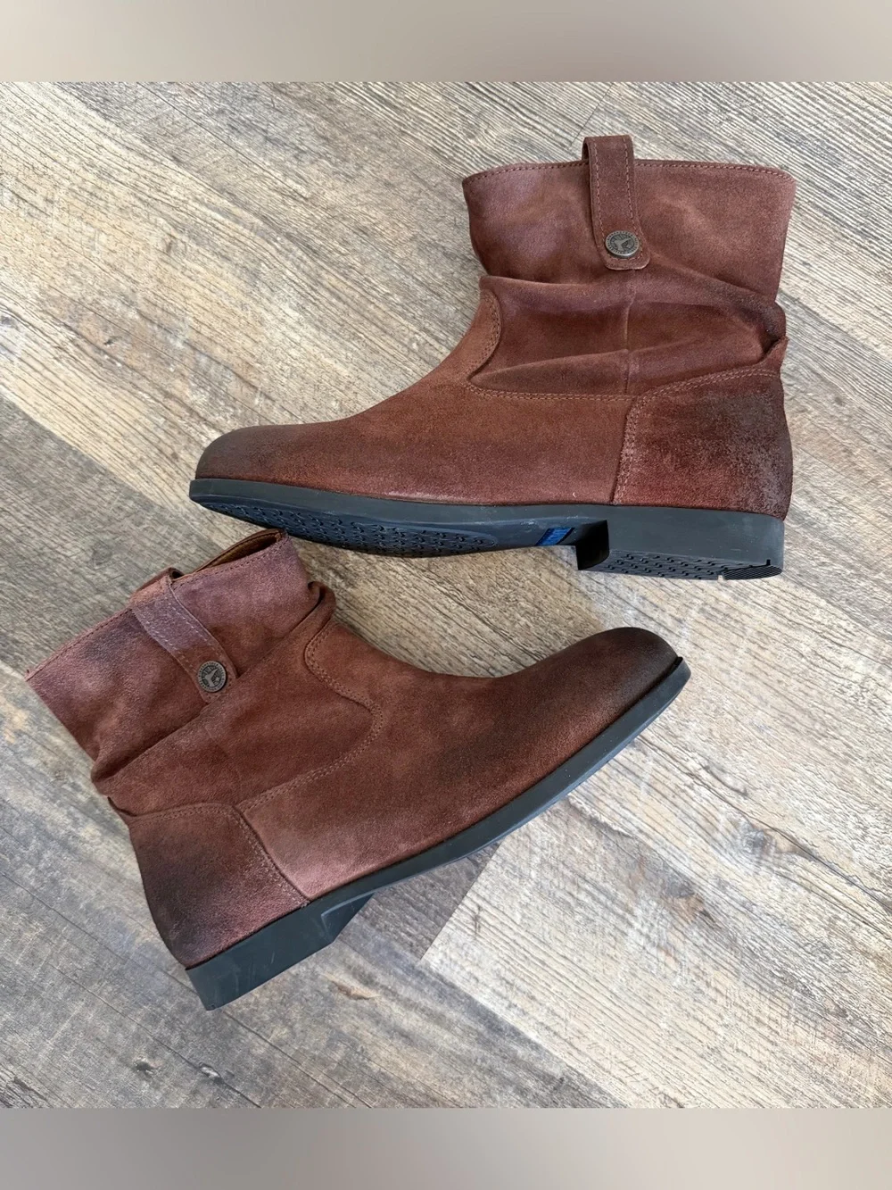 Birkenstock Women's Suede Ankle Boots in Chestnut Brown